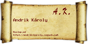 Andrik Károly névjegykártya